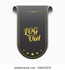 Log Out golden Vector Icon Design