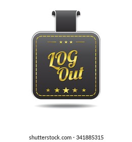 Log Out golden Vector Icon Design
