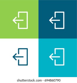 Log out green and blue material color minimal icon or logo design