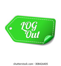 Log Out Green Vector Icon Design