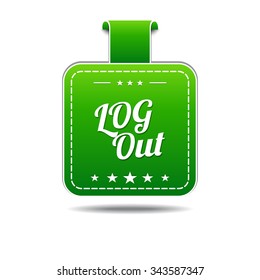 Log Out Green Vector Icon Design