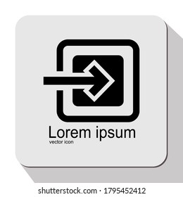 Loggen Sie sich ein Symbol oder einen Pfeil aus. Design in einem flachen Stil. Websymbol