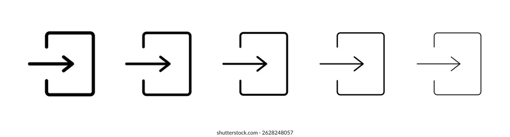 Log out icon in black. Vector illustration for graphic design
