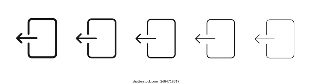Ícone de logout sinal de vetor preto e branco