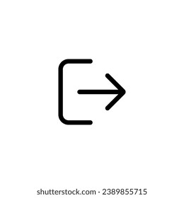 Icono de cierre de sesión, icono de salida, vector de icono de cierre de sesión. icono de esquema para aplicaciones web, ui y móviles