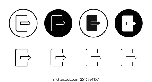 Conjunto de símbolos de línea plana de icono de Cerrar sesión.