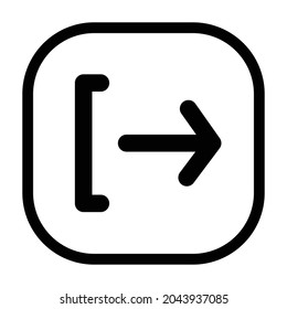 log out Icon. Flat style rounded rectangle isolated on white background. Vector illustration