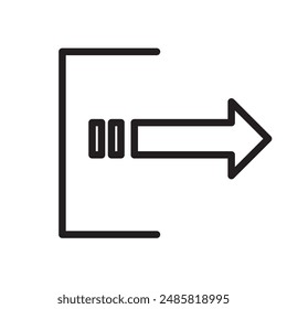 Icono de Cerrar sesión en estilo plano. Ilustración vectorial de acceso de flecha sobre fondo aislado blanco. Concepto de negocio de entrada de puerta sobre fondo blanco en eps 10.