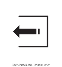 Log out icon in flat style. Arrow access vector illustration on white isolated background. Door entry business concept on white background in eps 10.