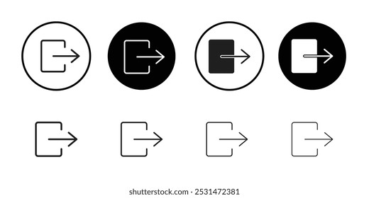 Log out icon Isolated flat vector in outline