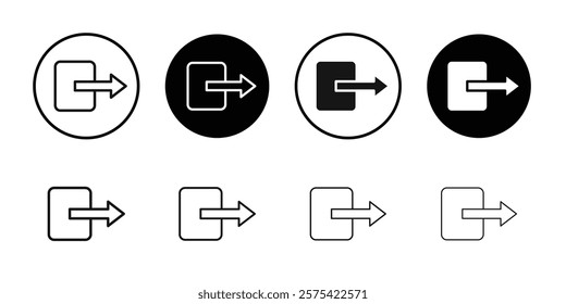 Log out icon Isolated flat vector in outline