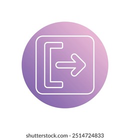 Ícone de logoff isolado em um plano de fundo branco. Ilustração vetorial.