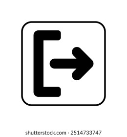 Log Out icon isolated on a white background. Vector illustration.