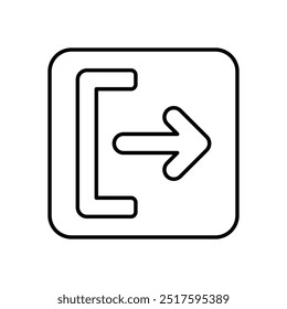 Log Out icon isolated on a white background. Vector illustration.