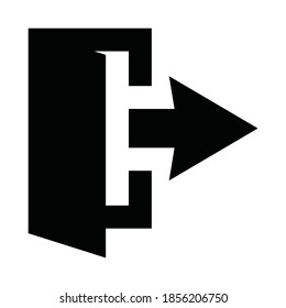 log out icon isolated in white