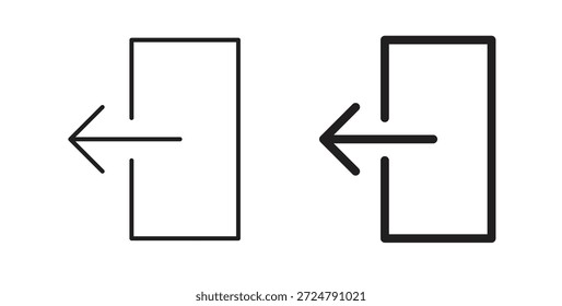 Abmeldesymbol im Liniendesign und feste schwarz-weiße Farben für Designs