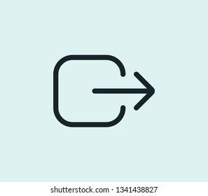 Log out icon line isolated on clean background. Log out icon concept drawing icon line in modern style. Vector illustration for your web mobile logo app UI design.
