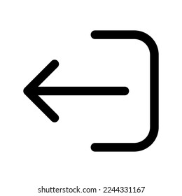 Log out icon line isolated on white background. Black flat thin icon on modern outline style. Linear symbol and editable stroke. Simple and pixel perfect stroke vector illustration.