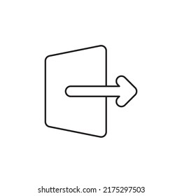 log out icon outline style design. log out icon vector illustration. isolated on white background.