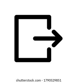 Log Out icon outline vector. isolated on white background