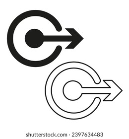 log out icon round. right rounded arrow. Vector illustration. EPS 10.