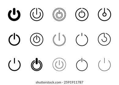 Log out icon set isolated Vector illustration black and white
