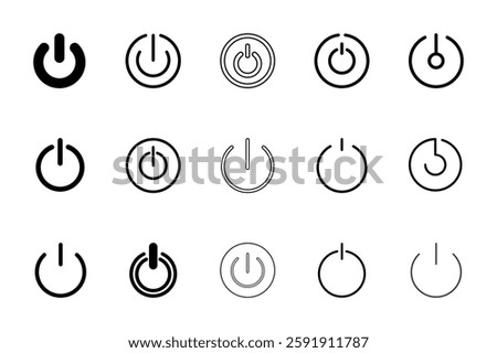 Log out icon set isolated Vector illustration black and white