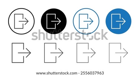 Log out icon Thin outline art symbol