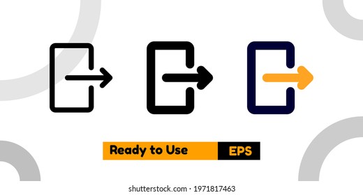log out icon with three style for poster, social media, and presentation