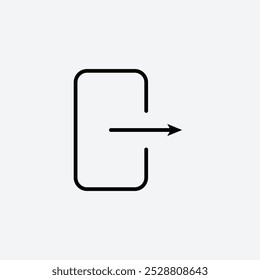 Log out icon in tree different line stroke sizes.