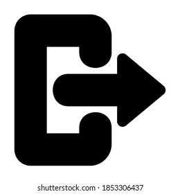 Log Out icon vector illustration in solid style for any projects, use for website mobile app presentation