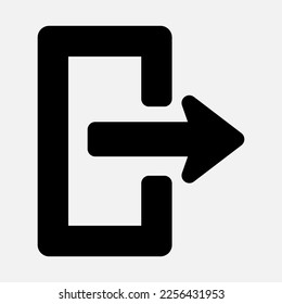 Log out icon vector illustration in solid style, use for website mobile app presentation