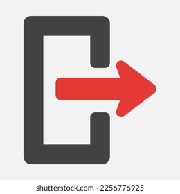 Log out icon vector illustration in flat style, use for website mobile app presentation