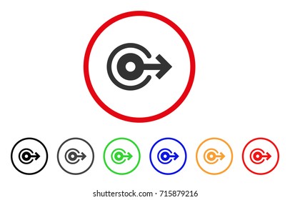 Log Out icon. Vector illustration style is a flat iconic log out gray rounded symbol inside red circle with black, gray, green, blue, red, orange color versions.