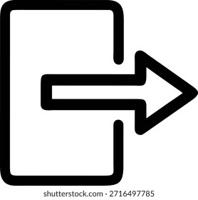 Log out icon, vector line art.