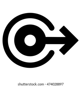 Log Out icon. Vector style is flat iconic symbol with rounded angles, black color, white background.