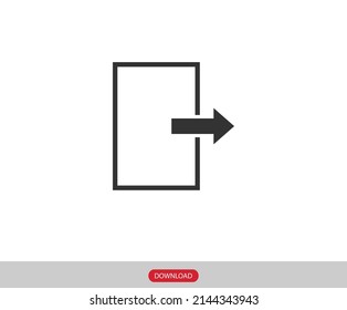 log out icon vector. vector symbol logout , arrow and door icon exit. Logout sign icon. Log out symbol. Arrow.
