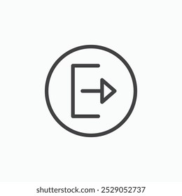 Log out icons set. filled and line illustration