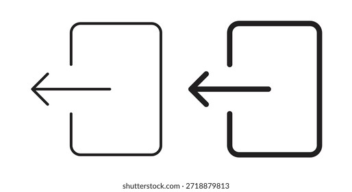 Ícones de logout definidos isolados na ilustração de vetor plano de fundo branco.