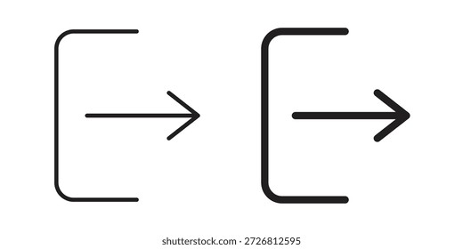 Fazer logout da coleção de vetores de ícones para os designs da Web. ícones simples