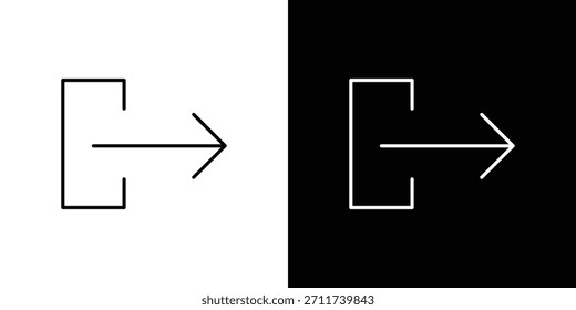 Símbolo de Vector de iconos de Cerrar sesión con líneas de trazo editables para Diseños web