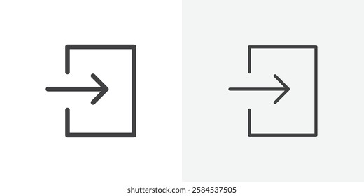 Log Out icons vectors illustrations in black fill and liner versions