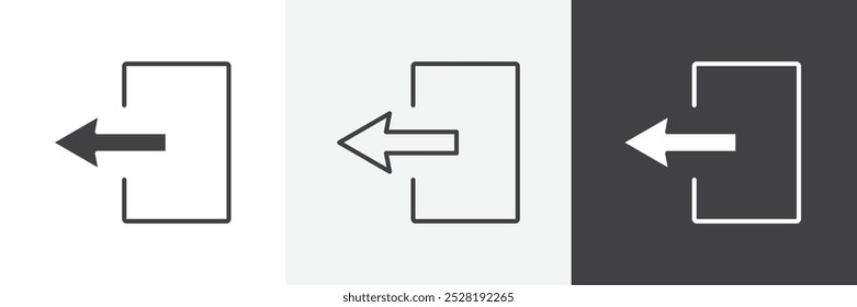 Icono de Cerrar sesión. Ilustración vectorial lineal plana moderna de moda sobre fondo blanco.