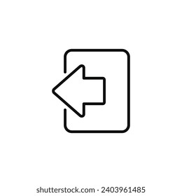 Log out line icon isolated on white background