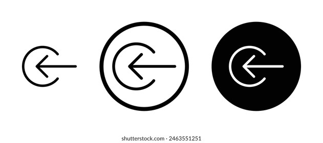 Conjunto de iconos de línea de Cerrar sesión. símbolo de salida. Botón de cierre de sesión adecuado para diseños de UI de App y Sitios web.
