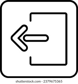 Log Out Line Vector Icon Design