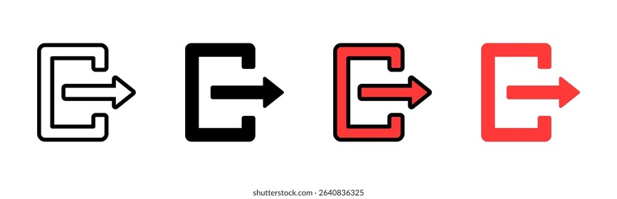 Log Out Multi Style Icon Set