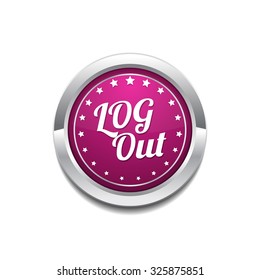 Log Out Pink Vector Button Icon