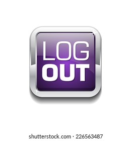 Log Out Purple Vector Icon Button