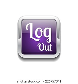 Log Out Purple Vector Icon Button
